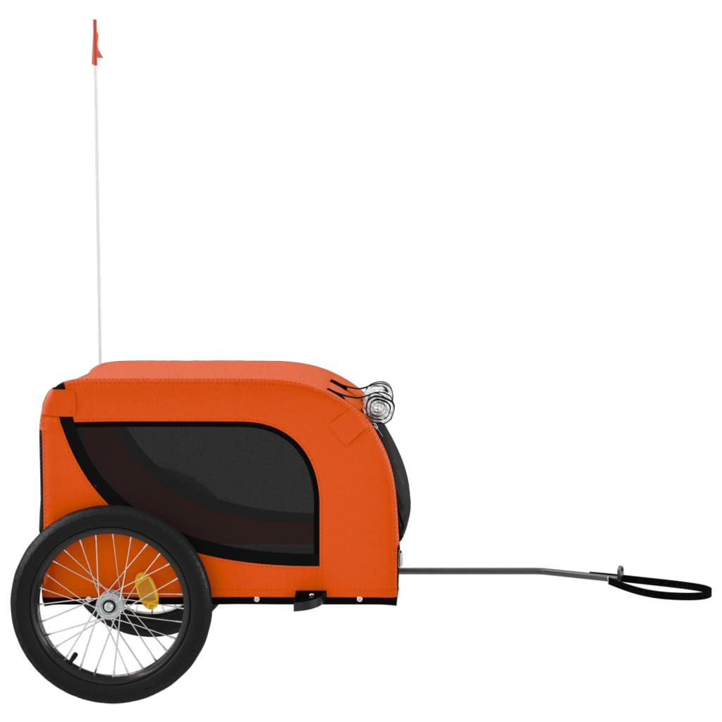 Glamorous Pups : vidaXL Pet Bike Trailer Orange and Black Oxford Fabric, Iron, PVC