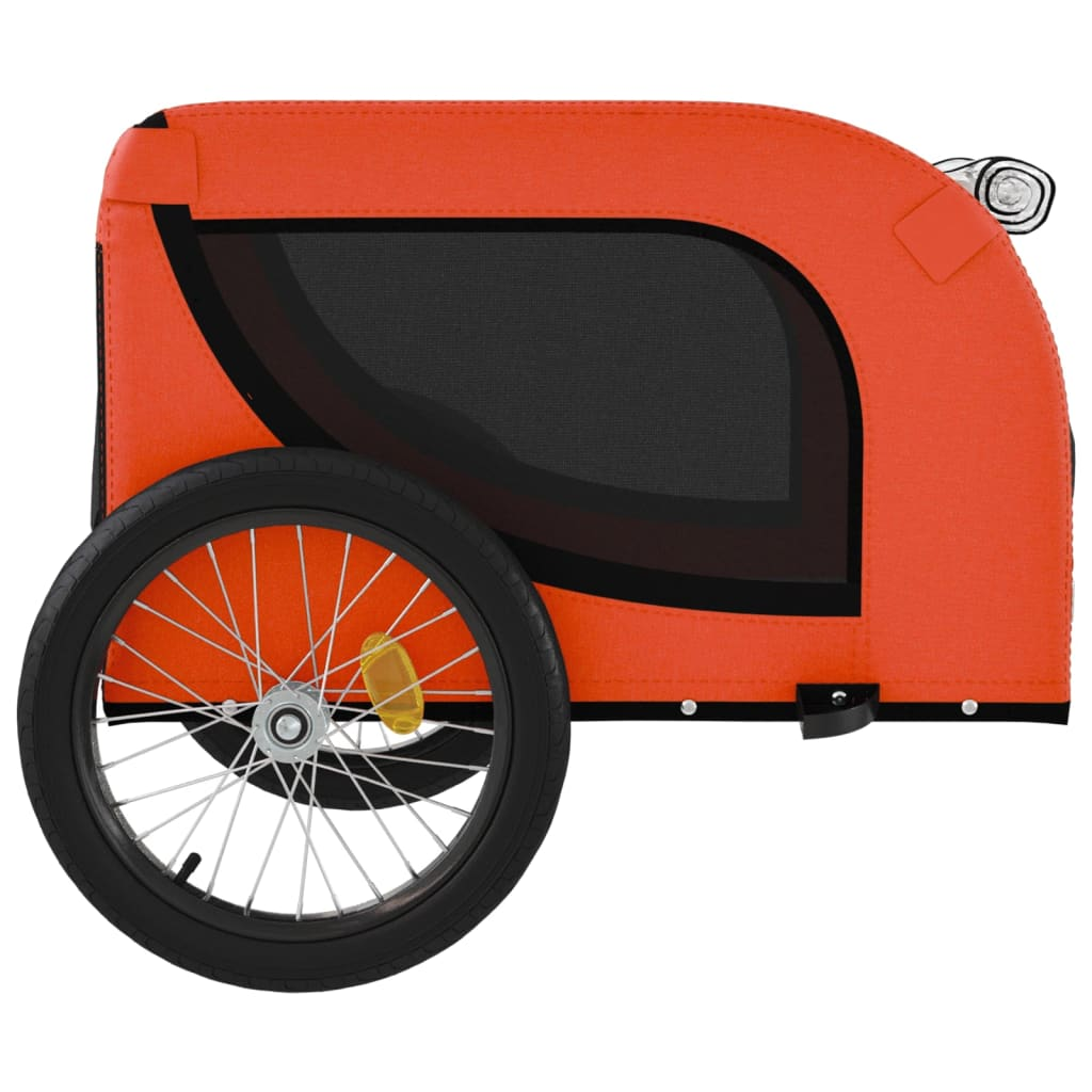 Glamorous Pups : vidaXL Pet Bike Trailer Orange and Black Oxford Fabric, Iron, PVC