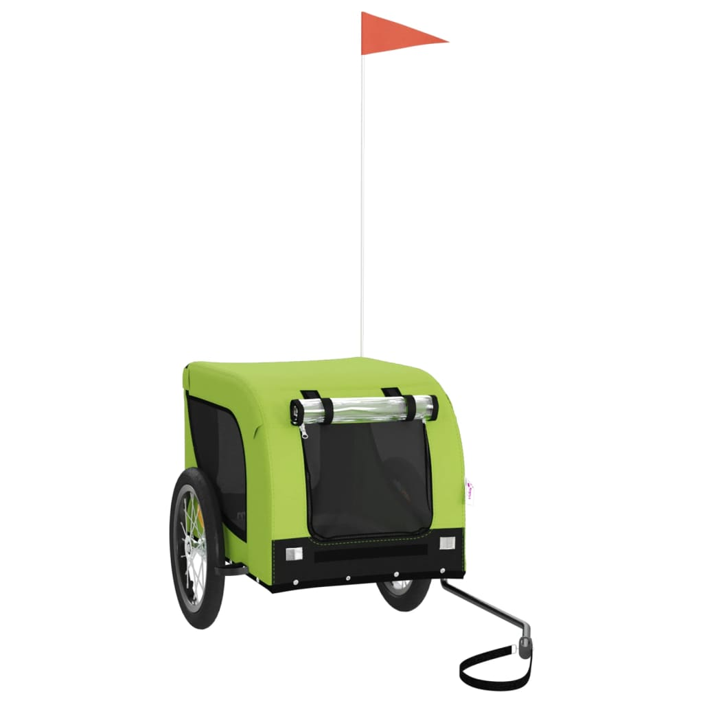Glamorous Pups : vidaXL Pet Bike Trailer Green and Black Oxford Fabric, Iron, PVC Medium