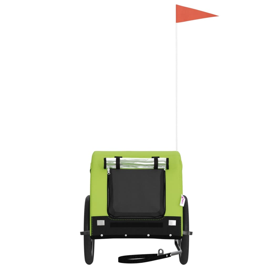 Glamorous Pups : vidaXL Pet Bike Trailer Green and Black Oxford Fabric, Iron, PVC Medium