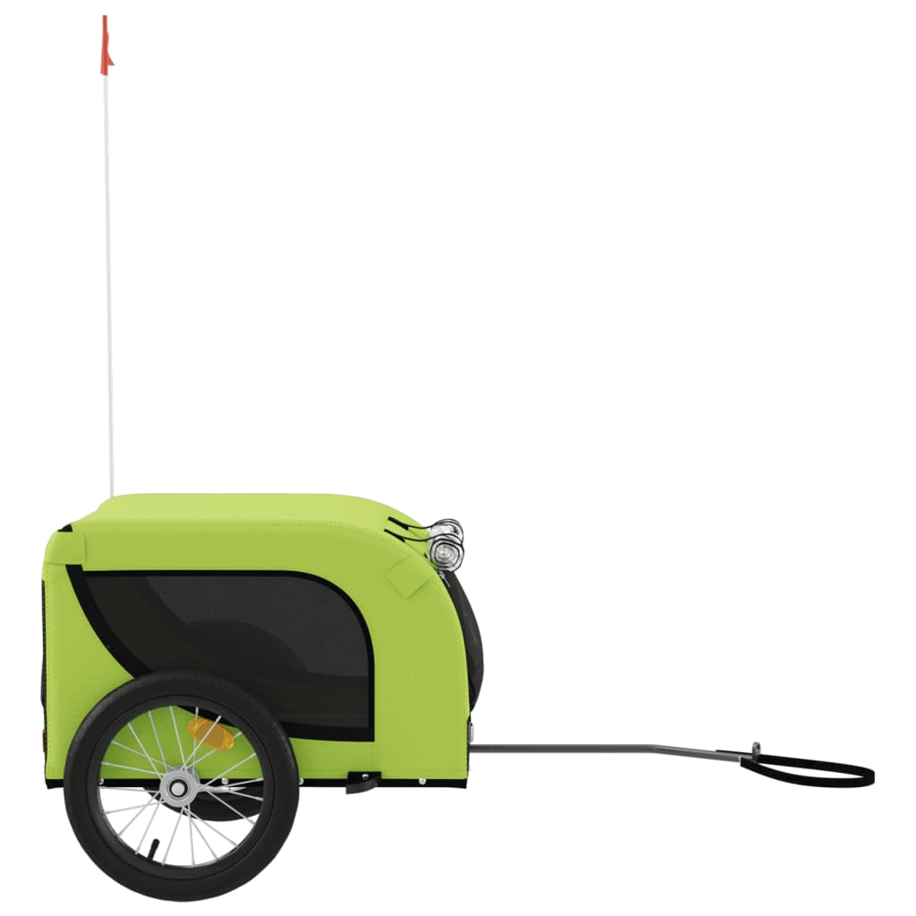 Glamorous Pups : vidaXL Pet Bike Trailer Green and Black Oxford Fabric, Iron, PVC Medium