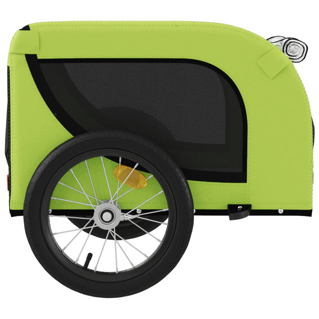 Glamorous Pups : vidaXL Pet Bike Trailer Green and Black Oxford Fabric, Iron, PVC Medium