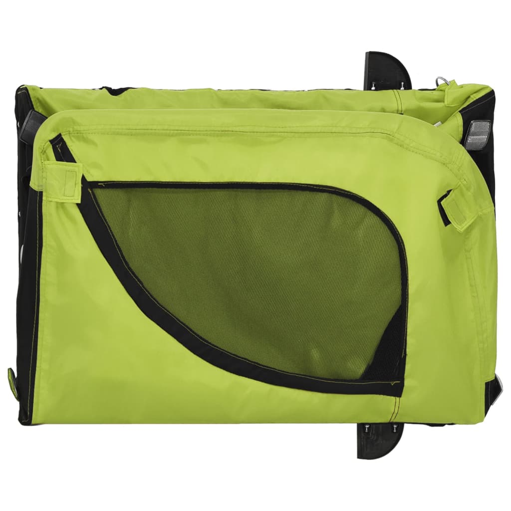 Glamorous Pups : vidaXL Pet Bike Trailer Green and Black Oxford Fabric, Iron, PVC Medium