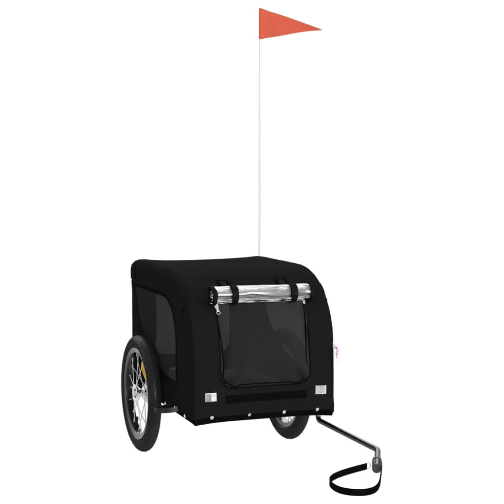 Glamorous Pups : vidaXL Pet Bike Trailer Black Oxford fabric, iron, PVC Small Foldable
