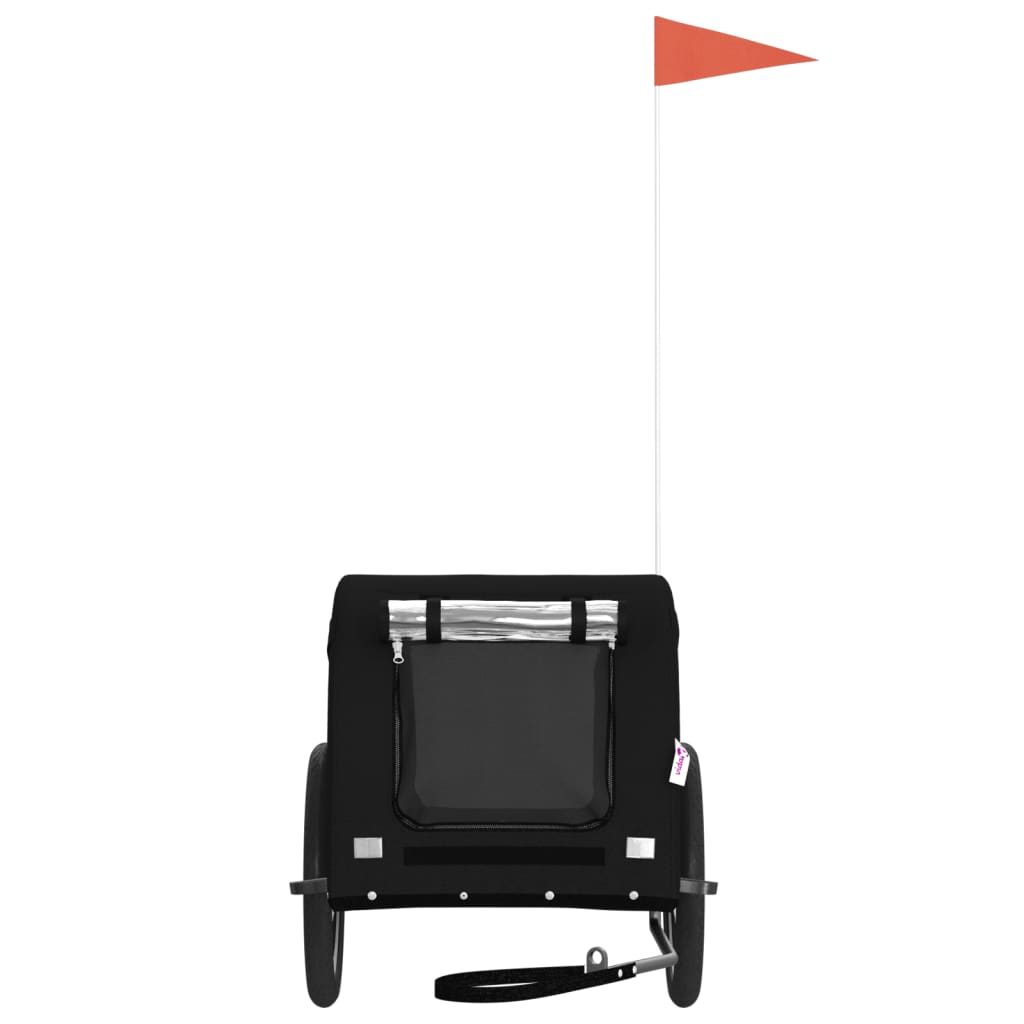 Glamorous Pups : vidaXL Pet Bike Trailer Black Oxford fabric, iron, PVC Small Foldable