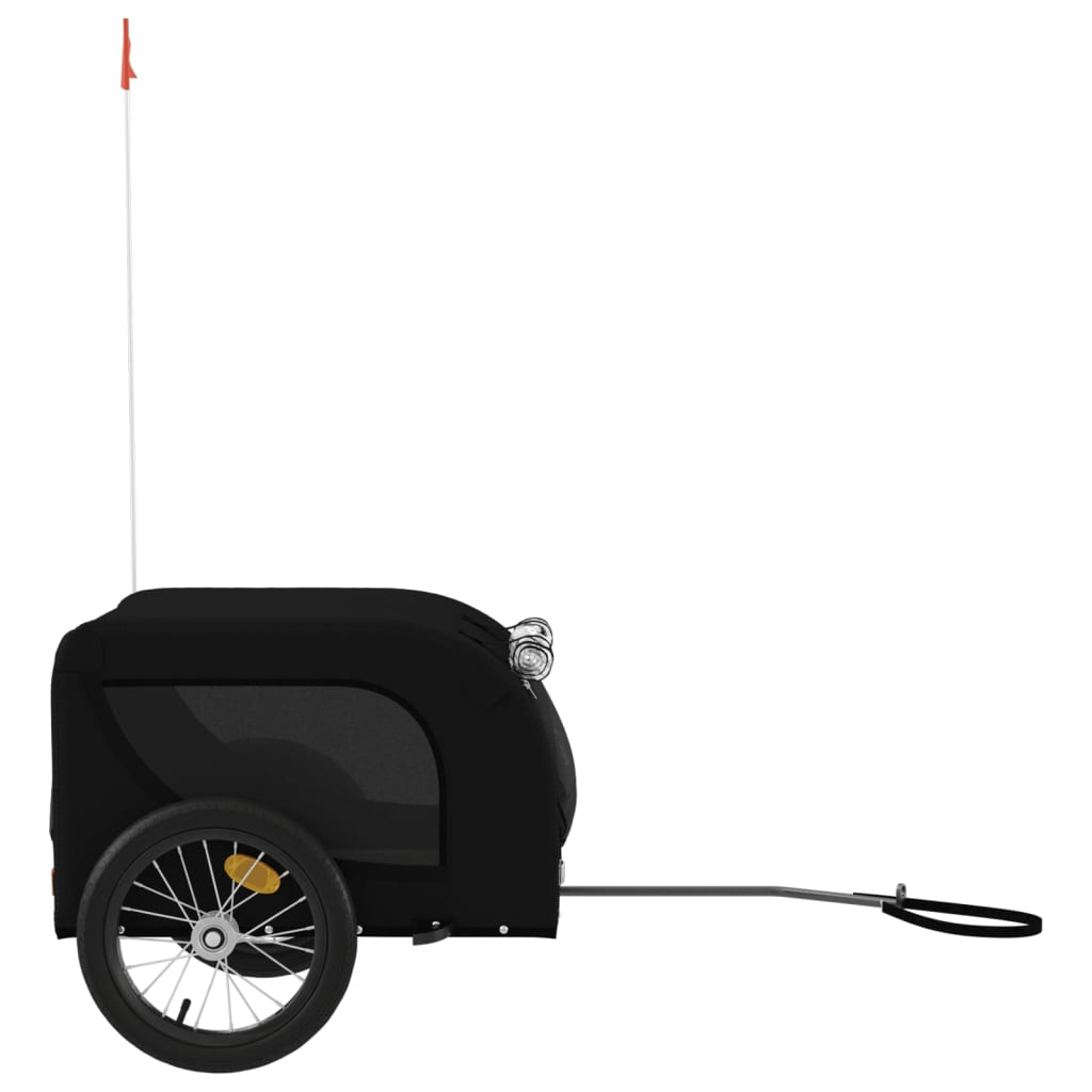Glamorous Pups : vidaXL Pet Bike Trailer Black Oxford fabric, iron, PVC Small Foldable