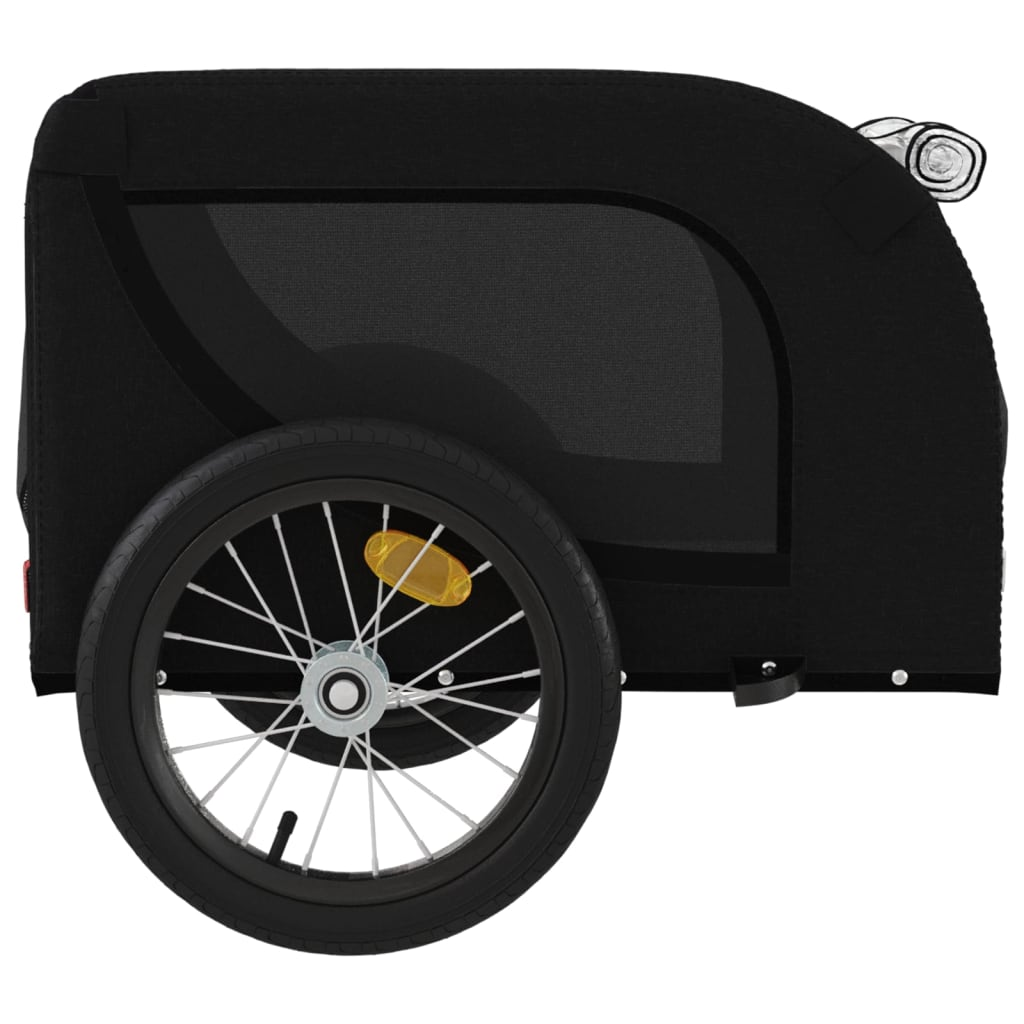 Glamorous Pups : vidaXL Pet Bike Trailer Black Oxford fabric, iron, PVC Small Foldable