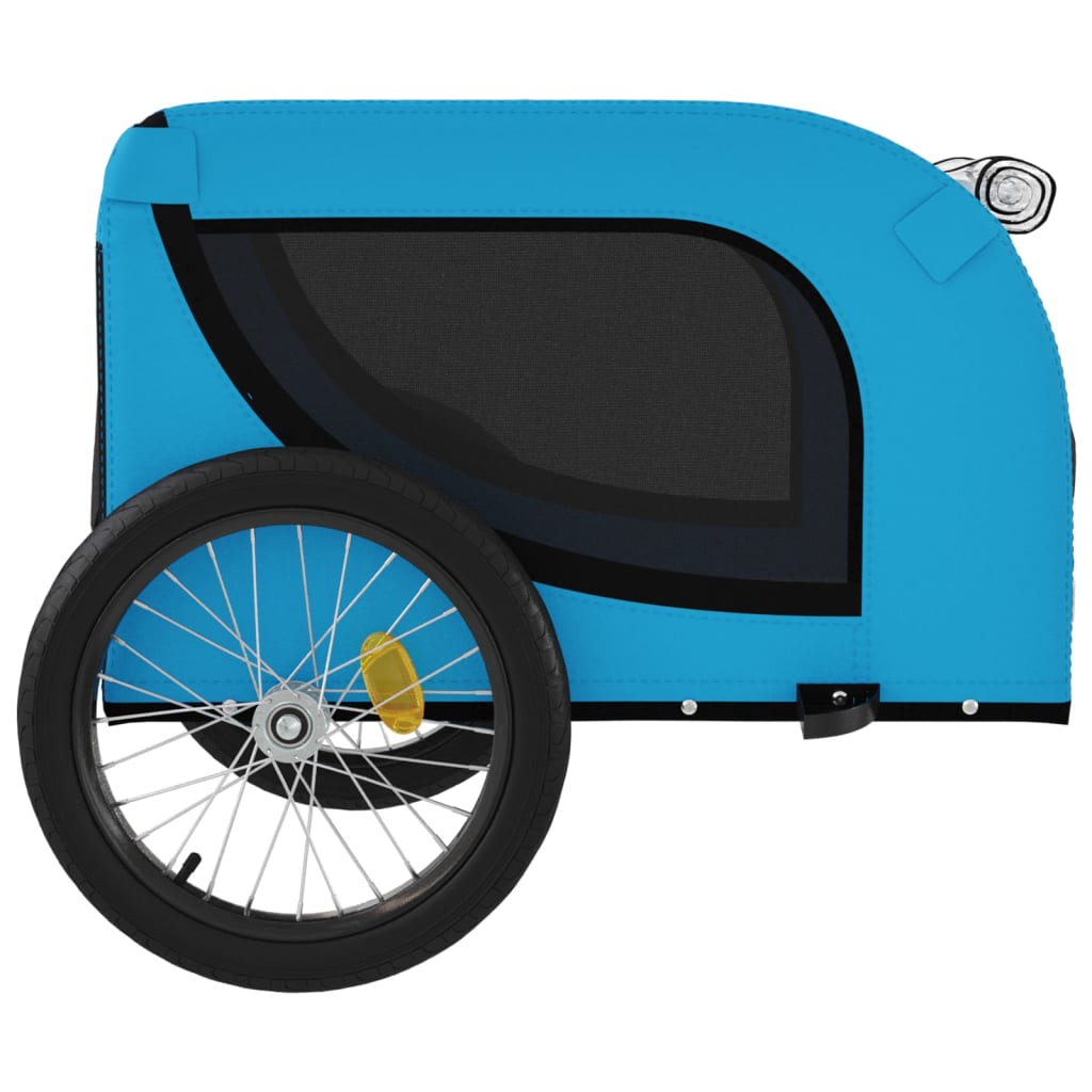 Glamorous Pups : vidaXL Pet Bike Trailer Blue and Black Oxford fabric, iron, PVC