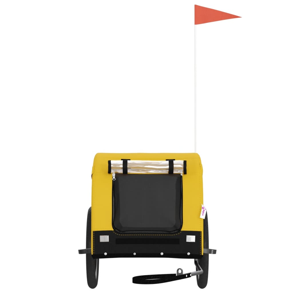 Glamorous Pups : vidaXL Pet Bike Trailer Yellow and Black Oxford Fabric, Iron, PVC Small