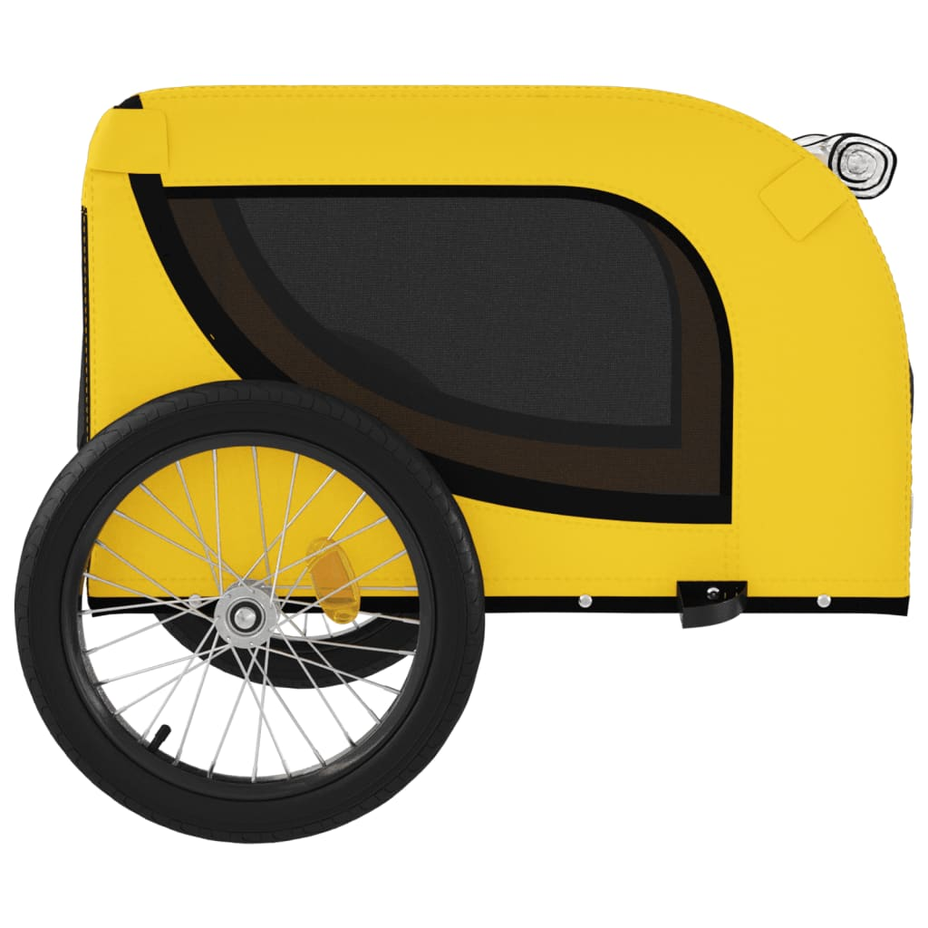 Glamorous Pups : vidaXL Pet Bike Trailer Yellow and Black Oxford Fabric, Iron, PVC Small