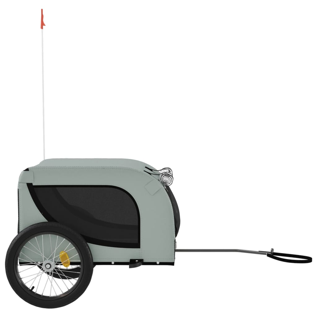 Glamorous Pups : vidaXL Pet Bike Trailer Grey and black Iron, Oxford fabric, PVC Medium