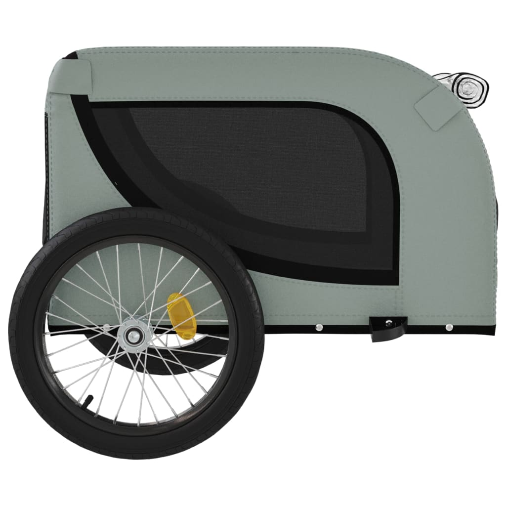 Glamorous Pups : vidaXL Pet Bike Trailer Grey and black Iron, Oxford fabric, PVC Medium
