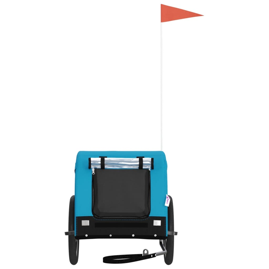 Glamorous Pups : vidaXL Pet Bike Trailer Blue and Black Oxford Fabric, Iron, PVC Small