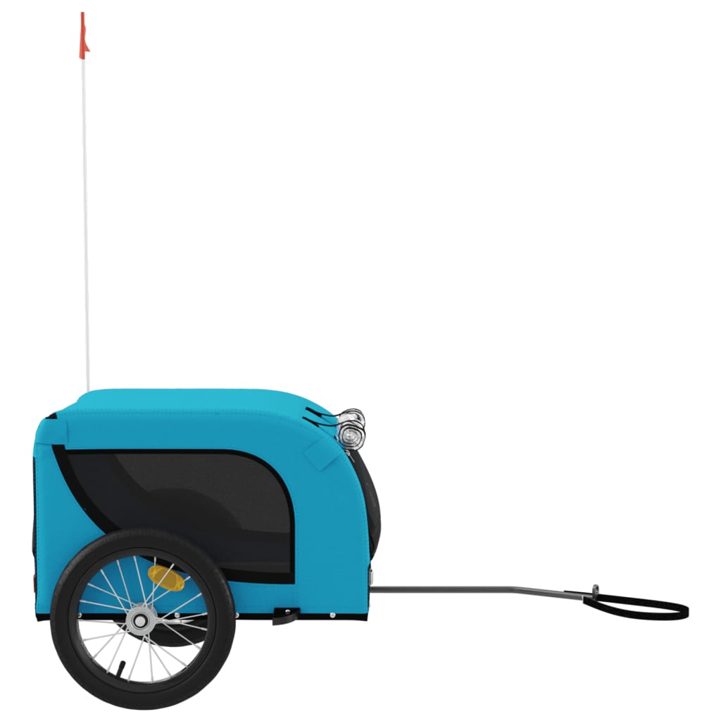 Glamorous Pups : vidaXL Pet Bike Trailer Blue and Black Oxford Fabric, Iron, PVC Small