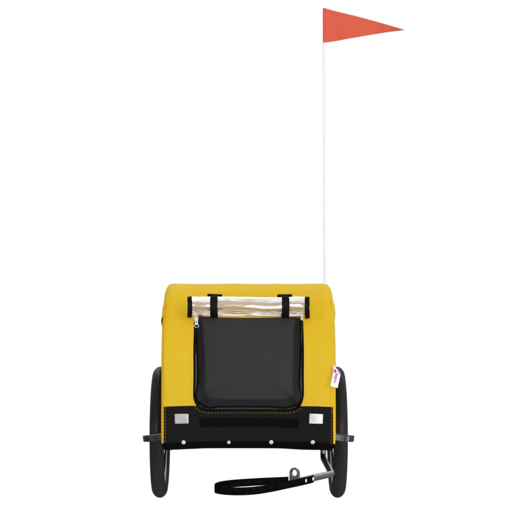 Glamorous Pups : vidaXL Pet Bike Trailer Yellow and Black Oxford Fabric, Iron, PVC
