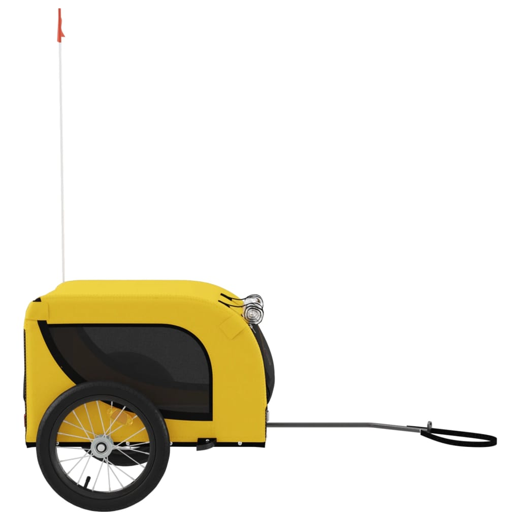Glamorous Pups : vidaXL Pet Bike Trailer Yellow and Black Oxford Fabric, Iron, PVC