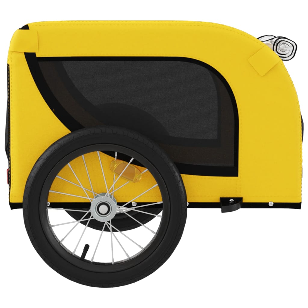 Glamorous Pups : vidaXL Pet Bike Trailer Yellow and Black Oxford Fabric, Iron, PVC