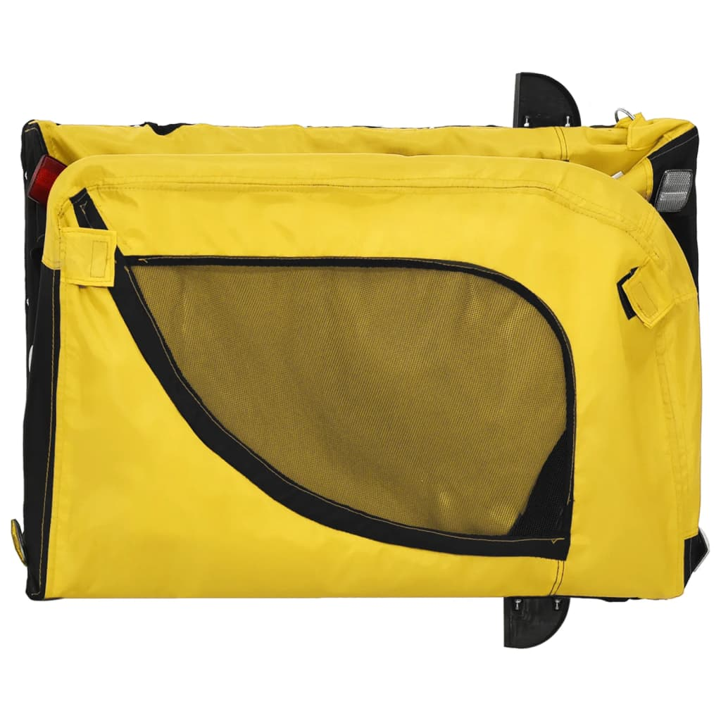 Glamorous Pups : vidaXL Pet Bike Trailer Yellow and Black Oxford Fabric, Iron, PVC