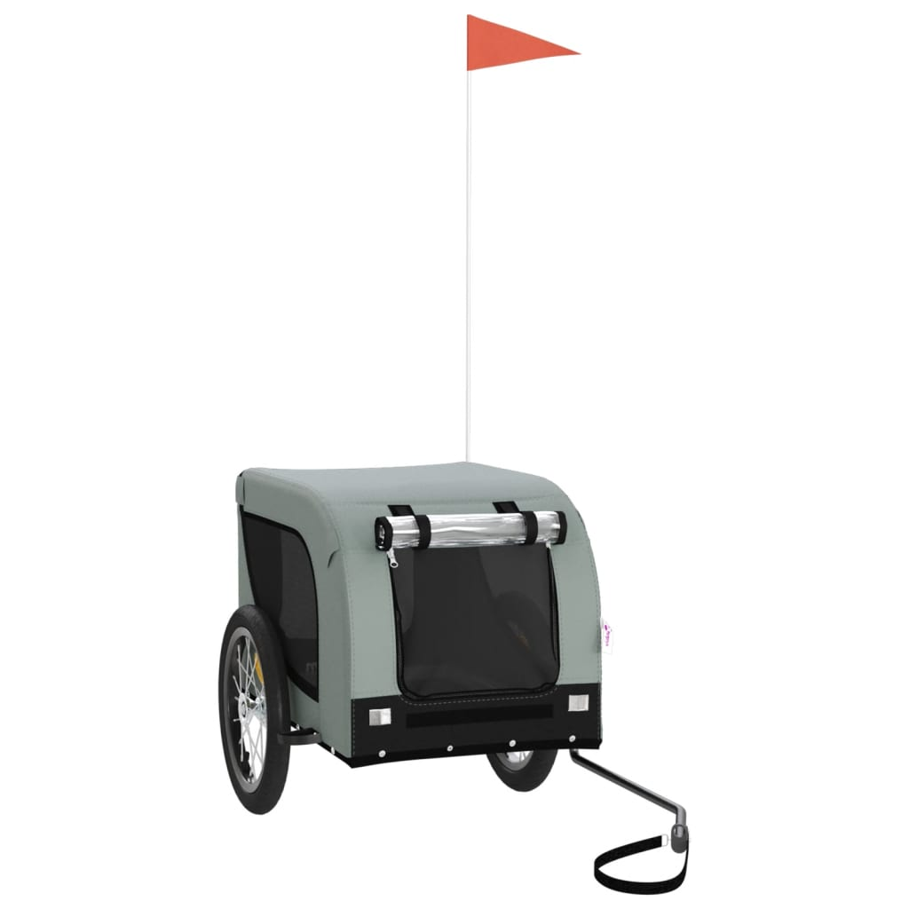 Glamorous Pups : vidaXL Pet Bike Trailer Gray and Black Oxford Fabric, Iron, PVC