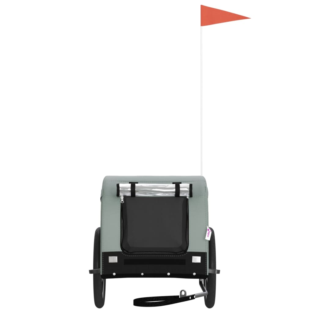 Glamorous Pups : vidaXL Pet Bike Trailer Gray and Black Oxford Fabric, Iron, PVC