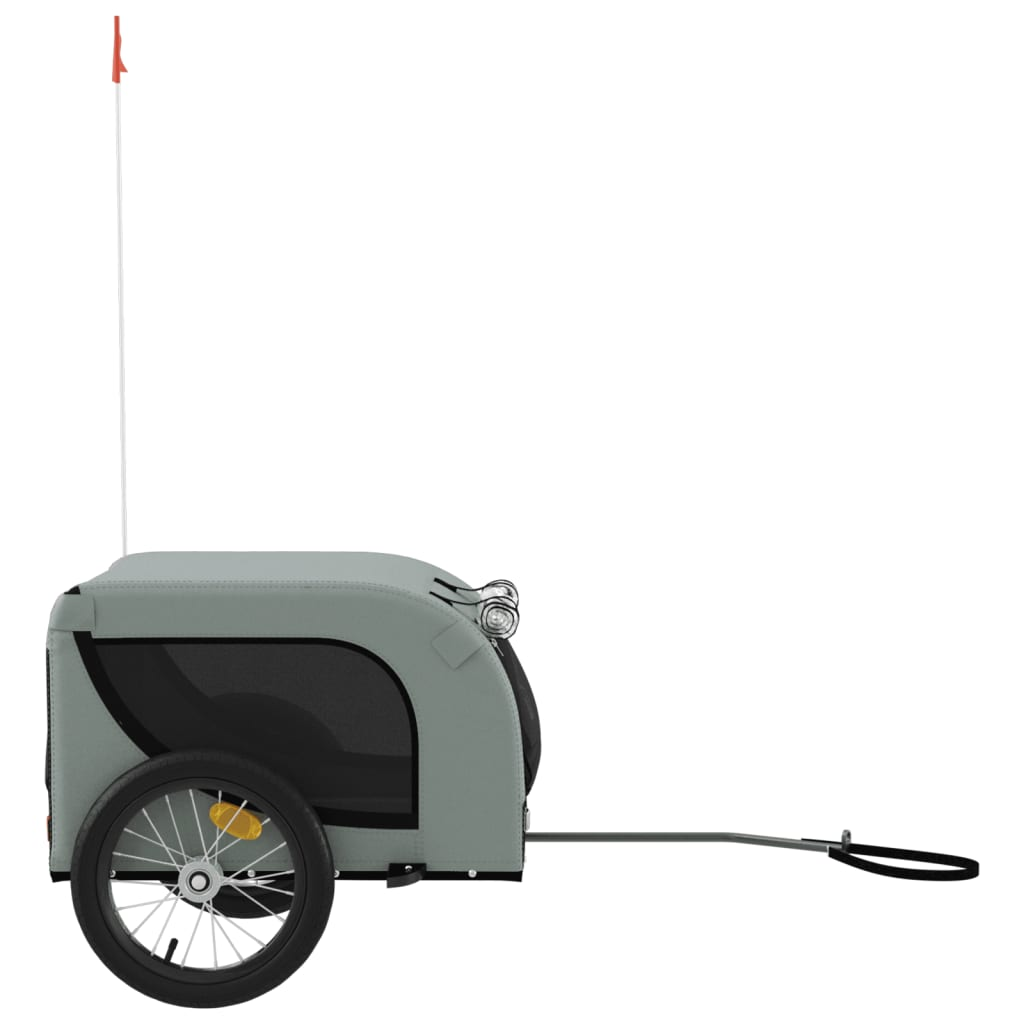 Glamorous Pups : vidaXL Pet Bike Trailer Gray and Black Oxford Fabric, Iron, PVC