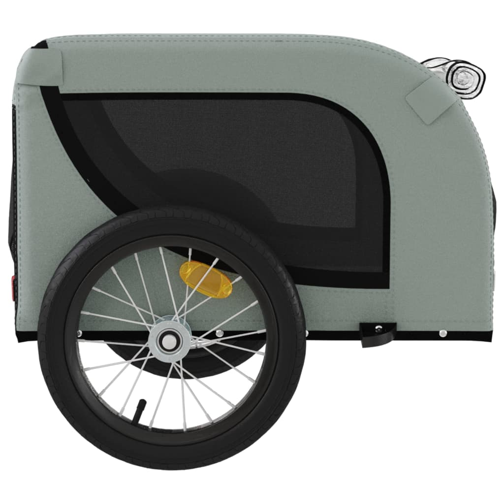 Glamorous Pups : vidaXL Pet Bike Trailer Gray and Black Oxford Fabric, Iron, PVC