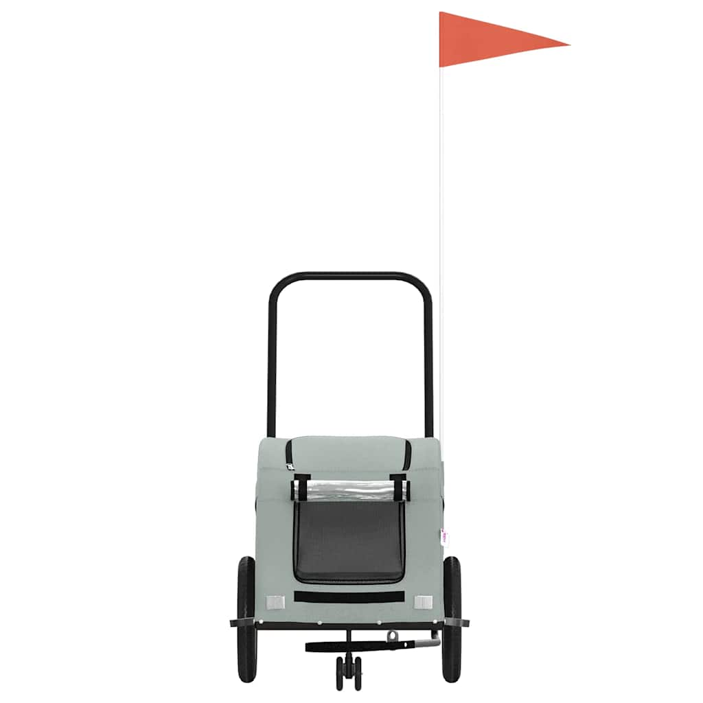 Glamorous Pups : vidaXL Pet Bike Trailer Grey Oxford Fabric and Iron Foldable