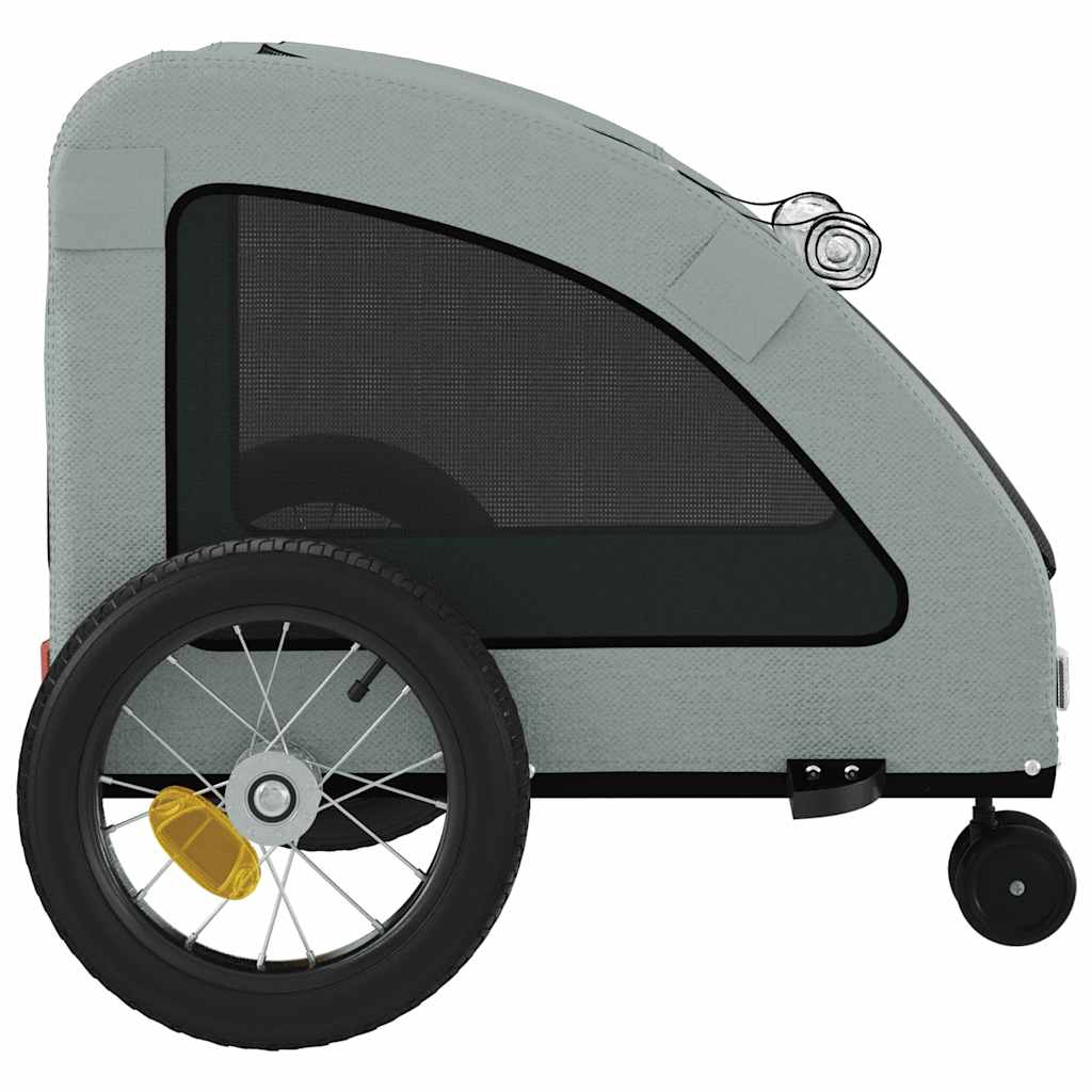 Glamorous Pups : vidaXL Pet Bike Trailer Grey Oxford Fabric and Iron Foldable