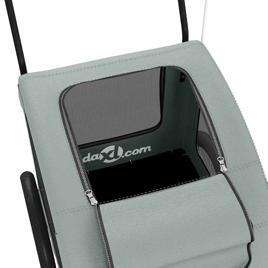 Glamorous Pups : vidaXL Pet Bike Trailer Grey Oxford Fabric and Iron Foldable