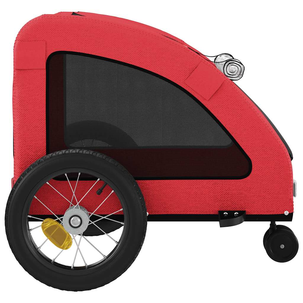 Glamorous Pups : vidaXL Pet Bike Trailer Red Oxford Fabric and Iron Small Collapsible
