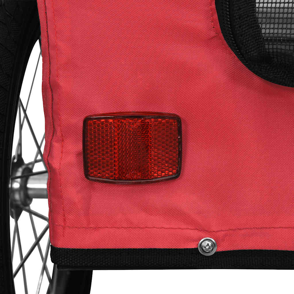 Glamorous Pups : vidaXL Pet Bike Trailer Red Oxford Fabric and Iron Small Collapsible
