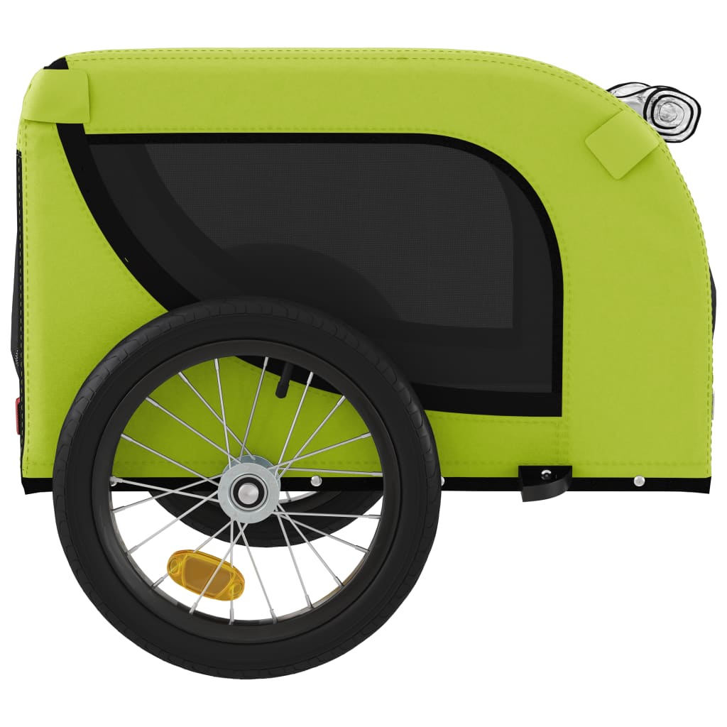 Glamorous Pups : vidaXL Pet Bike Trailer Green and Black Oxford fabric, iron, PVC Small