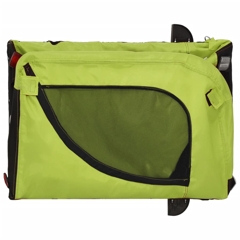 Glamorous Pups : vidaXL Pet Bike Trailer Green and Black Oxford fabric, iron, PVC Small