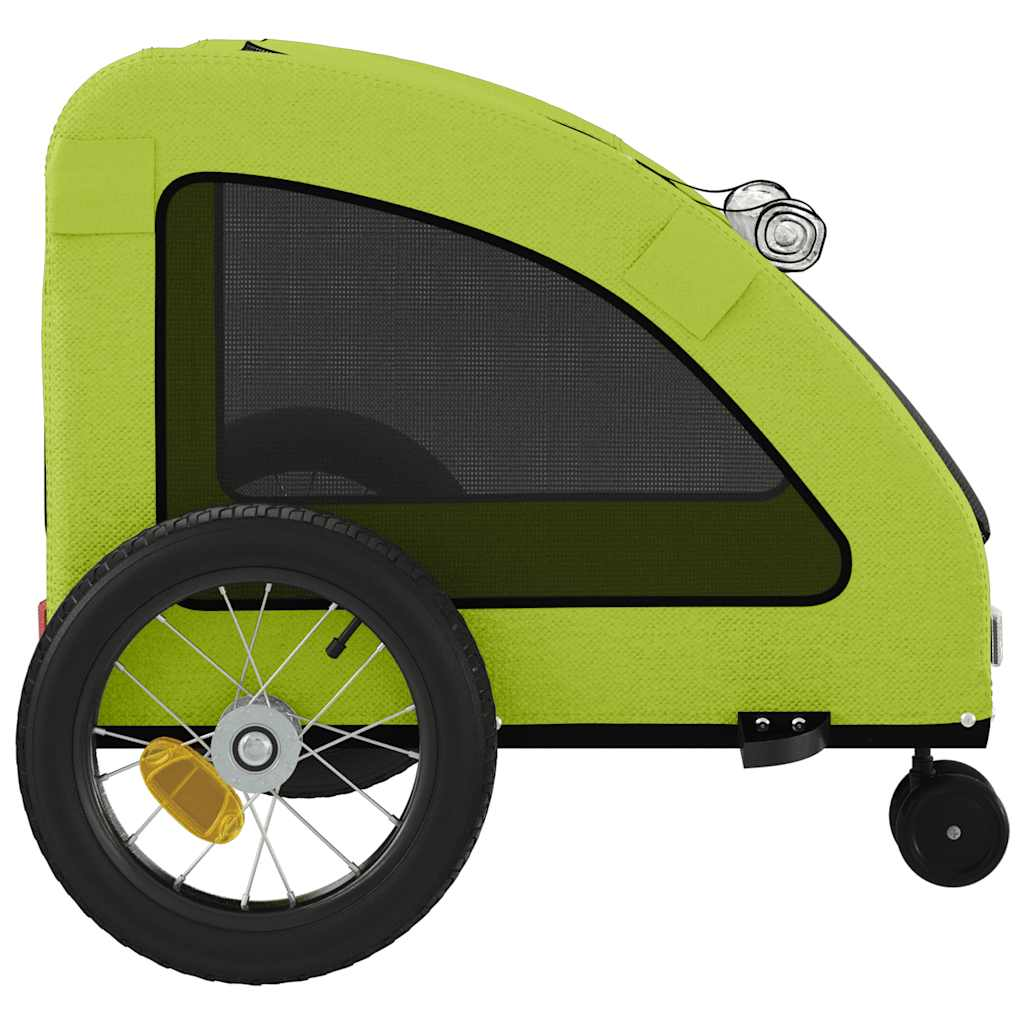 Glamorous Pups : vidaXL Pet Bike Trailer Green Oxford Fabric, Iron, PVC Small Collapsible