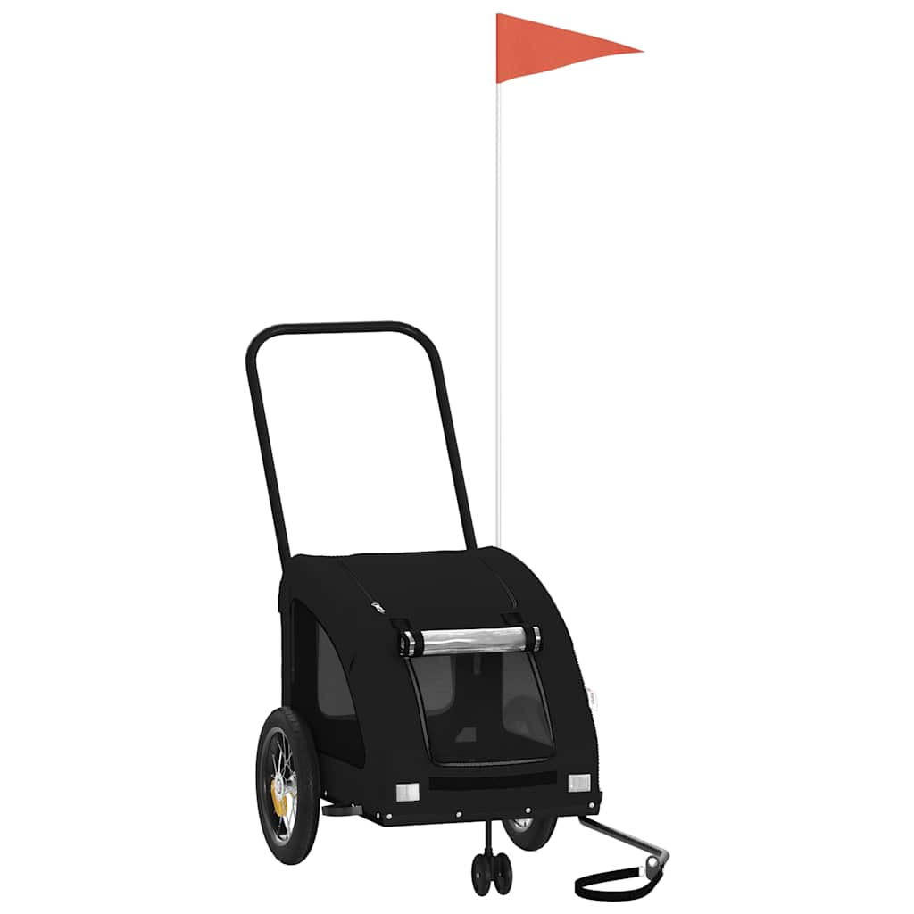 Glamorous Pups : vidaXL Pet Bike Trailer Black Oxford fabric, Iron, PVC Durable