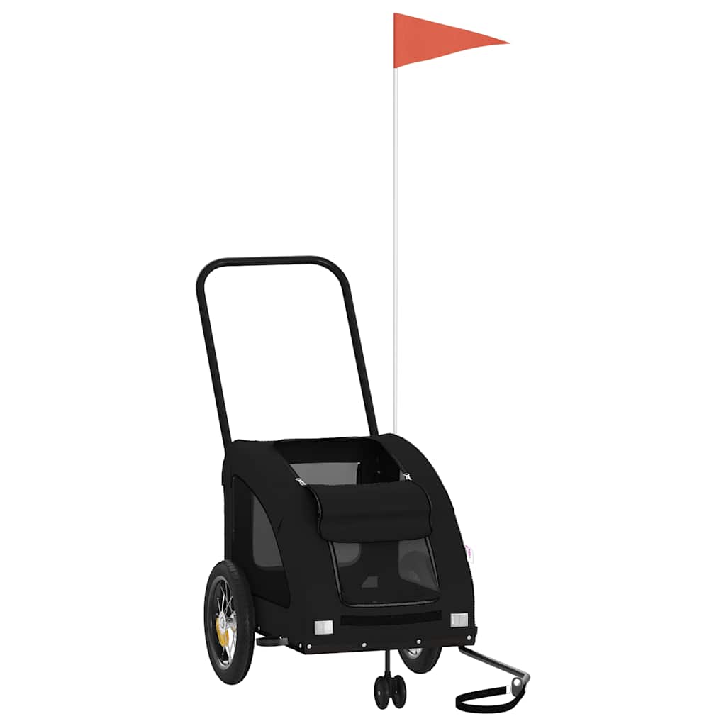 Glamorous Pups : vidaXL Pet Bike Trailer Black Oxford fabric, Iron, PVC Durable