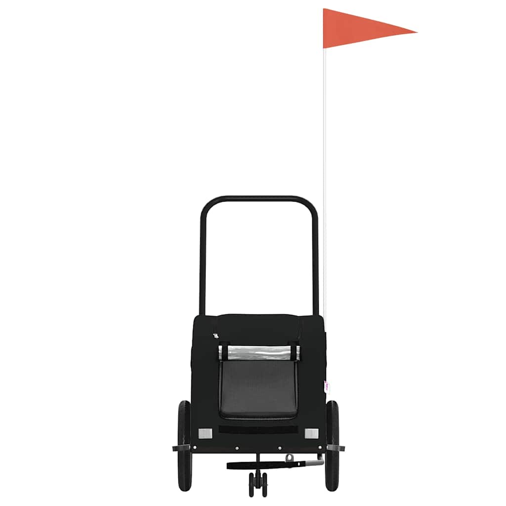 Glamorous Pups : vidaXL Pet Bike Trailer Black Oxford fabric, Iron, PVC Durable