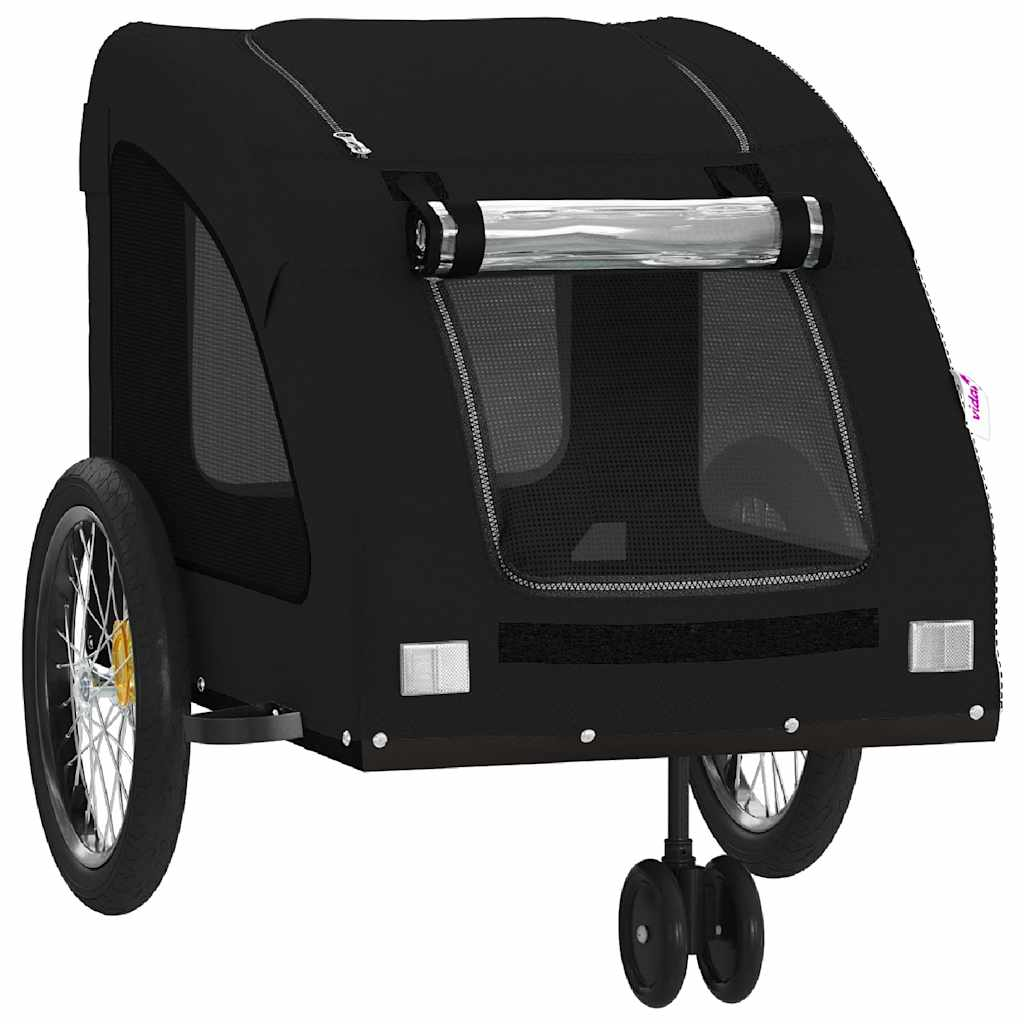 Glamorous Pups : vidaXL Pet Bike Trailer Black Oxford fabric, Iron, PVC Durable