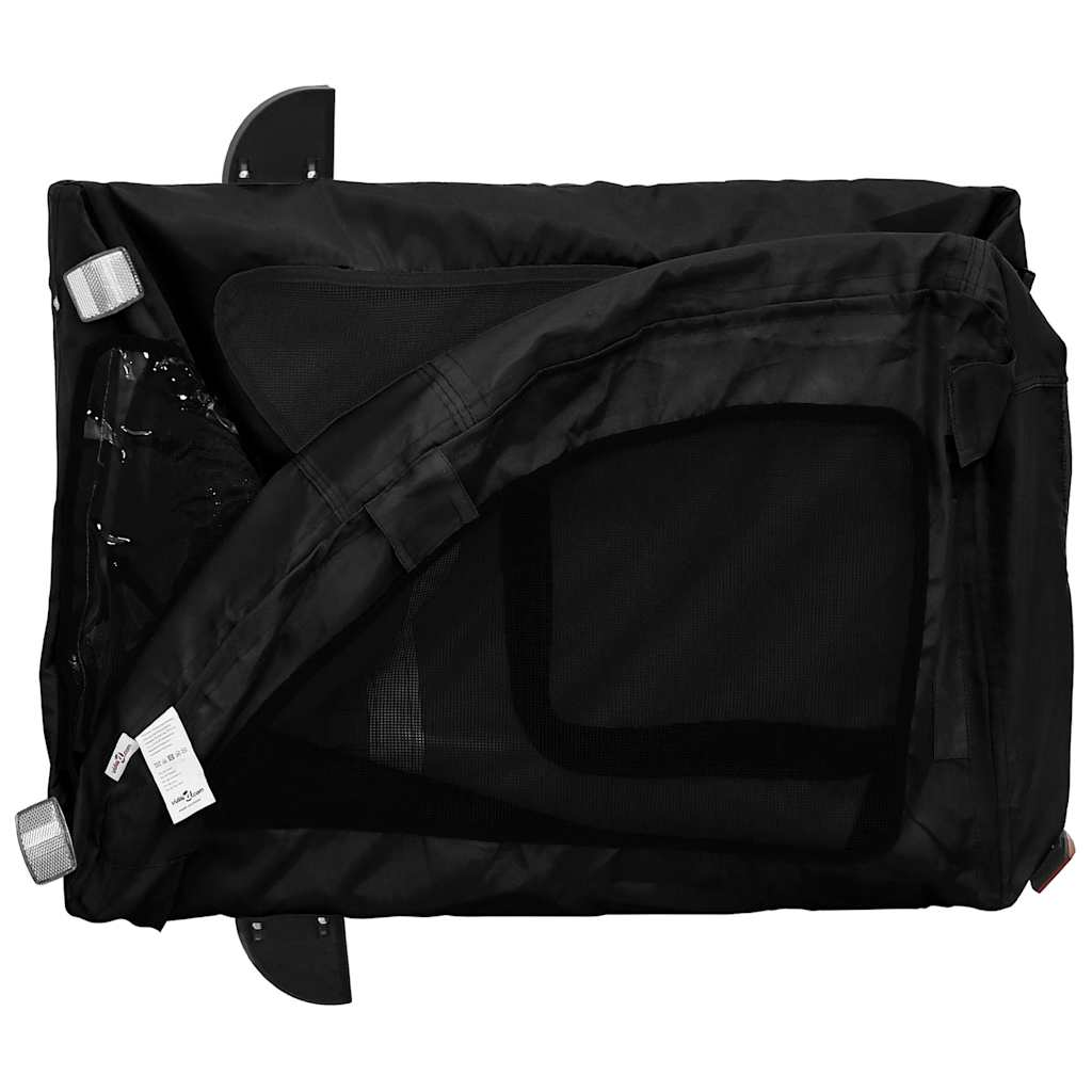Glamorous Pups : vidaXL Pet Bike Trailer Black Oxford fabric, Iron, PVC Durable