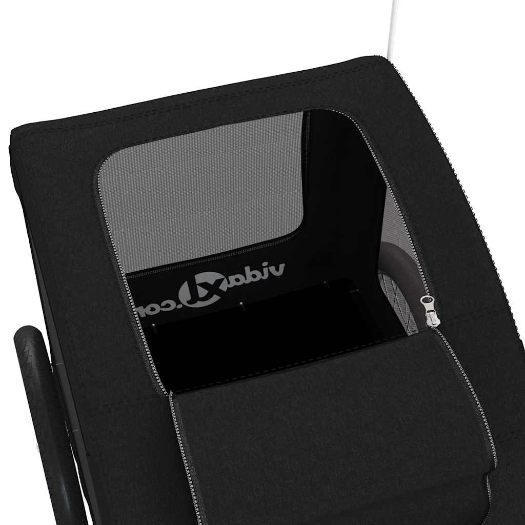 Glamorous Pups : vidaXL Pet Bike Trailer Black Oxford fabric, Iron, PVC Durable