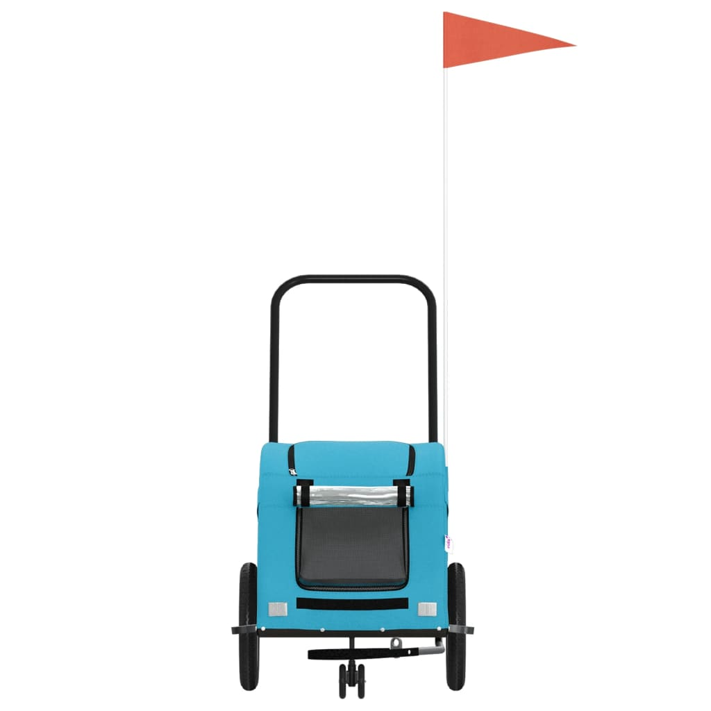 Glamorous Pups : vidaXL Pet Bike Trailer Blue Oxford fabric, Iron, PVC Small Durable