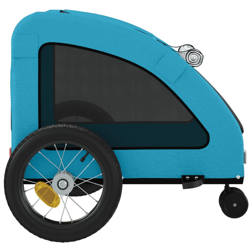 Glamorous Pups : vidaXL Pet Bike Trailer Blue Oxford fabric, Iron, PVC Small Durable