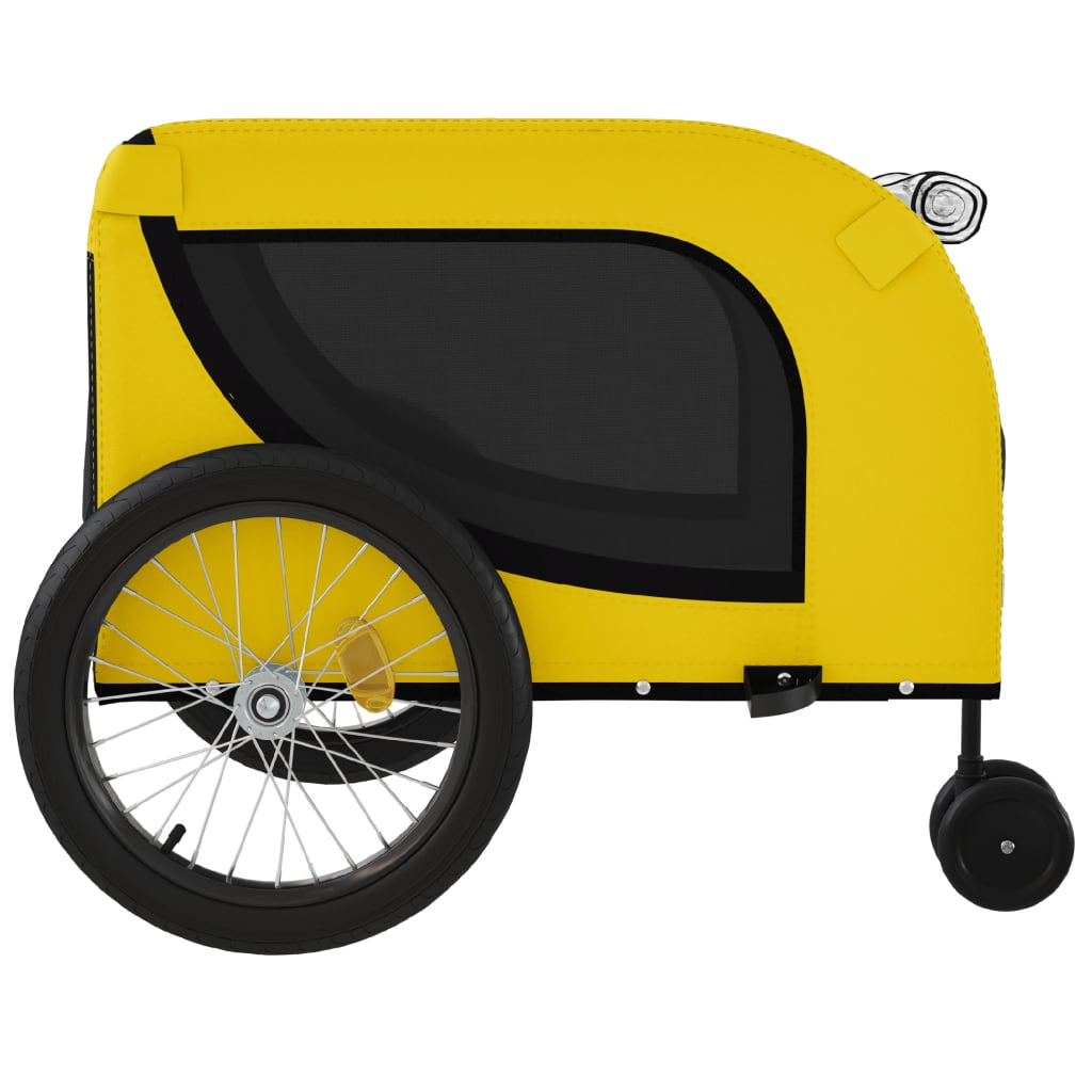 Glamorous Pups : vidaXL Pet Bike Trailer Yellow and black Oxford fabric, iron, PVC Compact