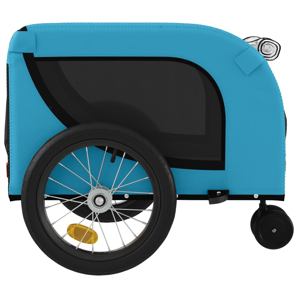 Glamorous Pups : vidaXL Pet Bike Trailer Blue and Black Oxford fabric, iron, PVC