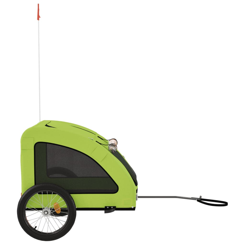 Glamorous Pups : vidaXL Pet Bike Trailer Green Oxford fabric, iron, PVC Medium Durable