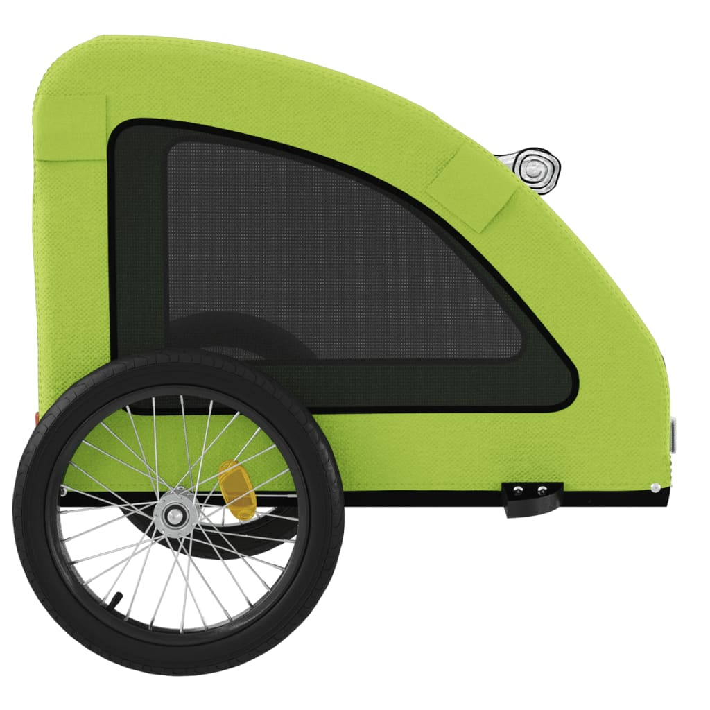 Glamorous Pups : vidaXL Pet Bike Trailer Green Oxford fabric, iron, PVC Medium Durable