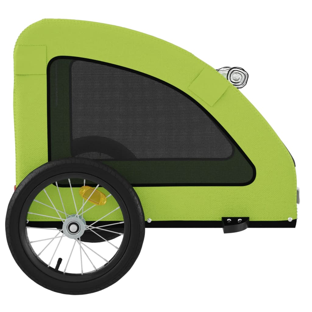 Glamorous Pups : vidaXL Pet Bike Trailer Green Oxford fabric, iron, PVC