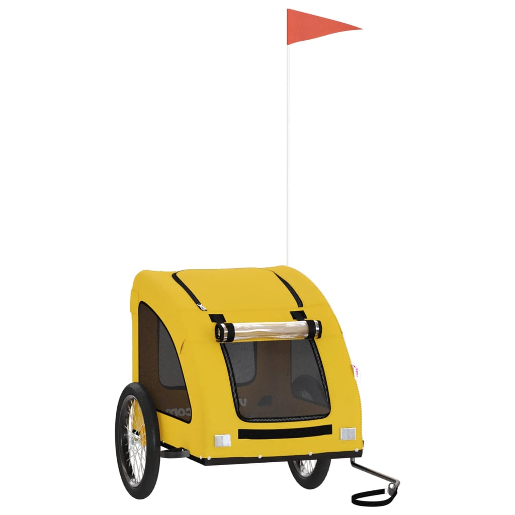 Glamorous Pups : vidaXL Pet Bike Trailer Yellow Oxford fabric, Iron, PVC Collapsible