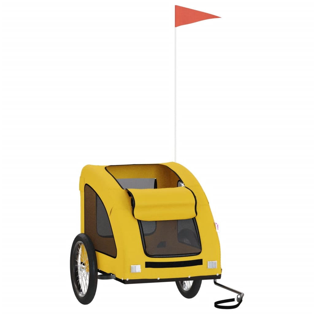 Glamorous Pups : vidaXL Pet Bike Trailer Yellow Oxford fabric, Iron, PVC Collapsible