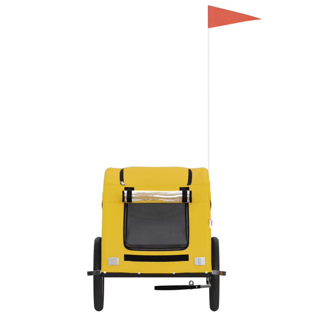 Glamorous Pups : vidaXL Pet Bike Trailer Yellow Oxford fabric, Iron, PVC Collapsible